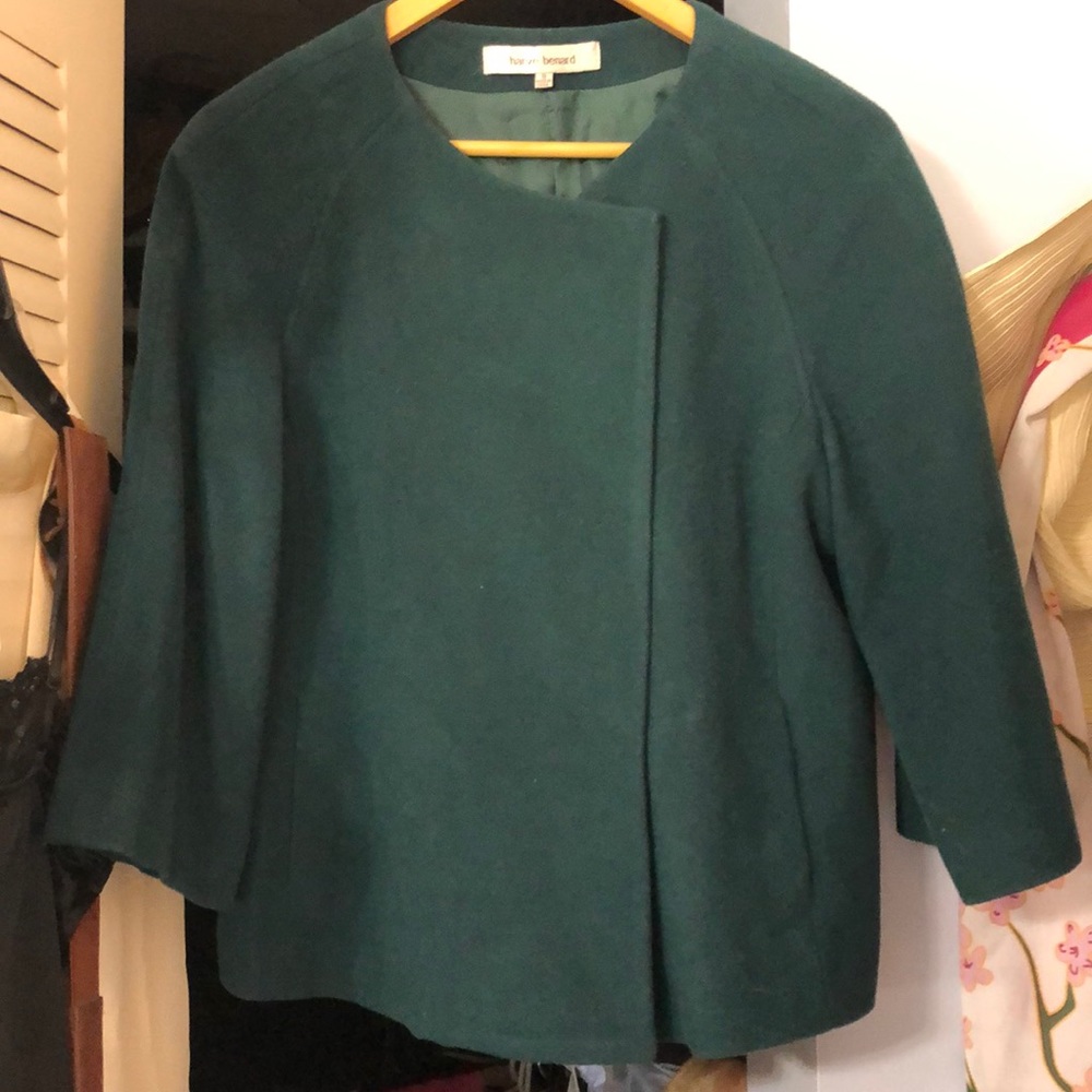 harve benard green wool cashmere jacket lined size 10